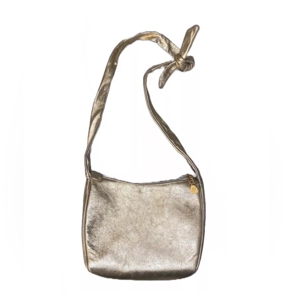 Beautiful Vintage Gold Tone morris moskowitz Tie Strap Purse Great Condition - Picture 1 of 7